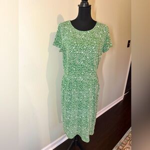 Boden Green and White Floral Dress